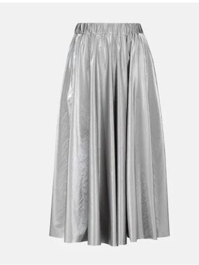 Moncler Metallic Silver Maxi Skirt